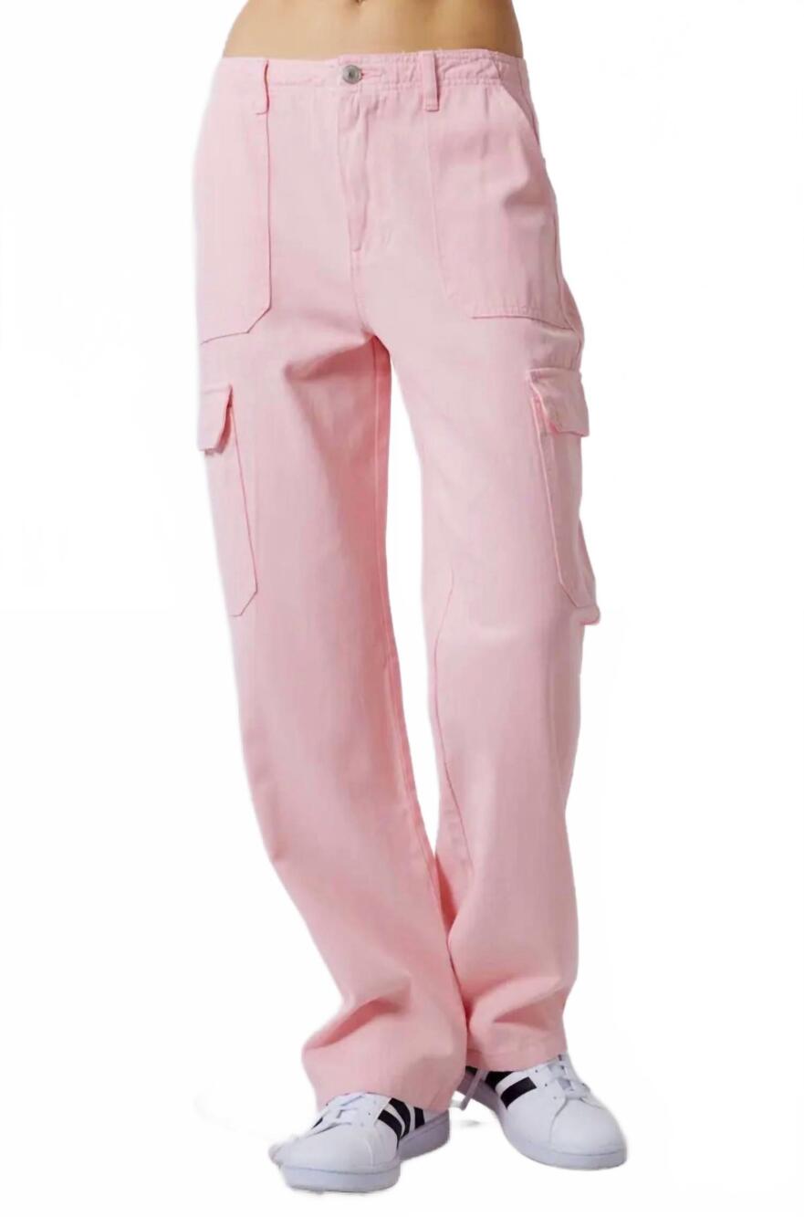 NEW SIGNATURE8 straight leg cargo pants in pink